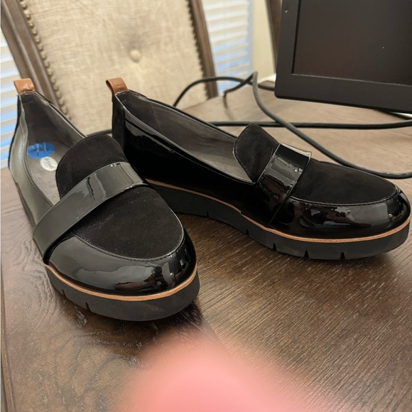 Dr. Scholl’s Watson Black Loafer Size 7.5 M Wedge Heel - Picture 6 of 7